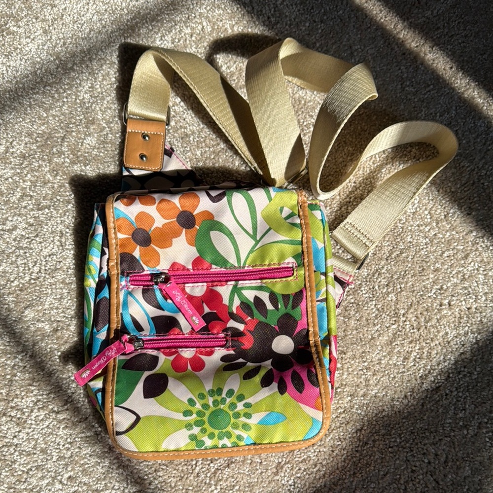 Lily Bloom crossbody bag colorful floral fabric nylon